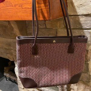 Etienne Aigner Vintage Monogram Burgundy Bag Tote